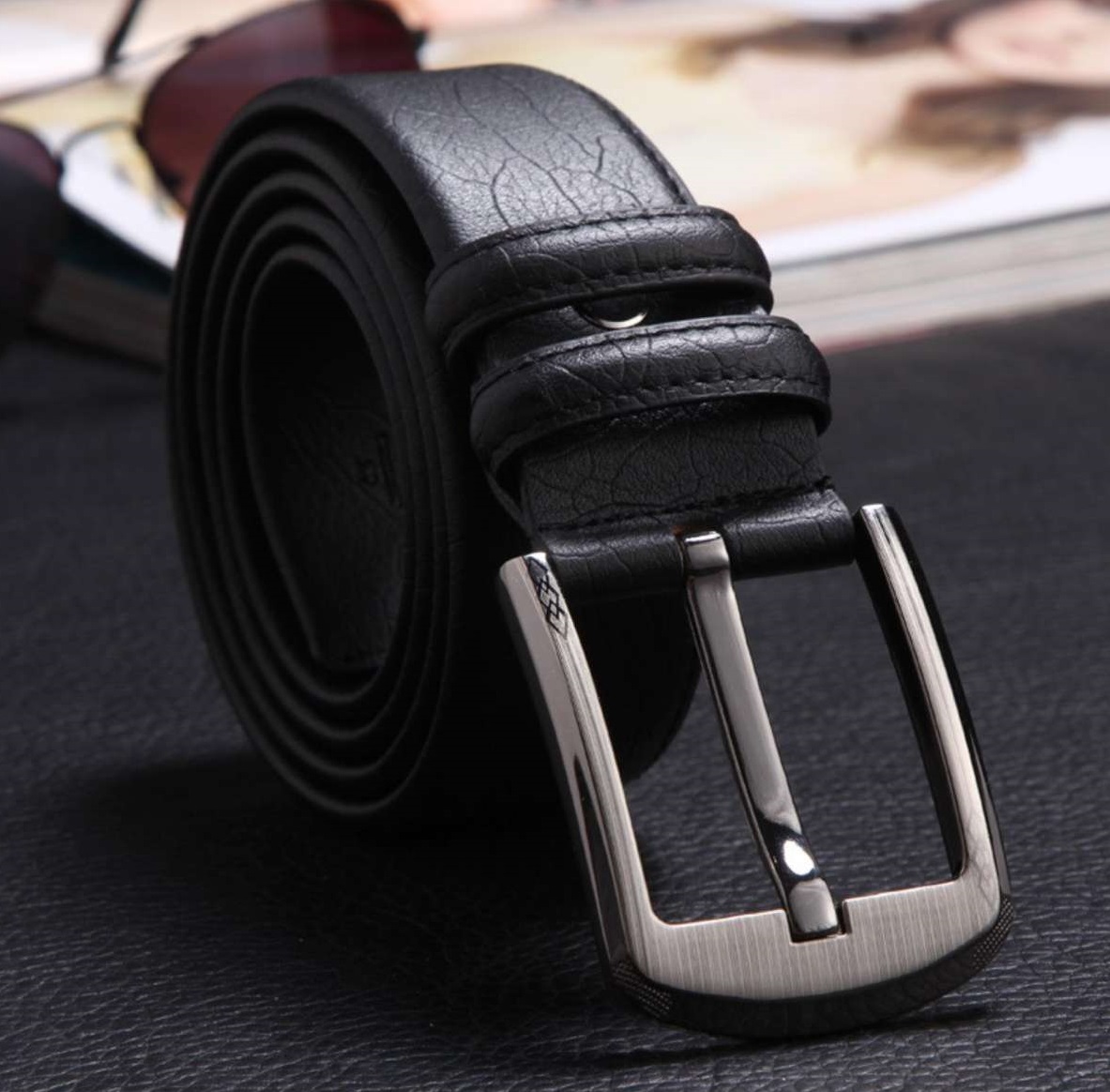 Thắt lưng - Dây nịt  nam da bò 2 lớp(Màu nâu sẫm và màu đen - Mt88)