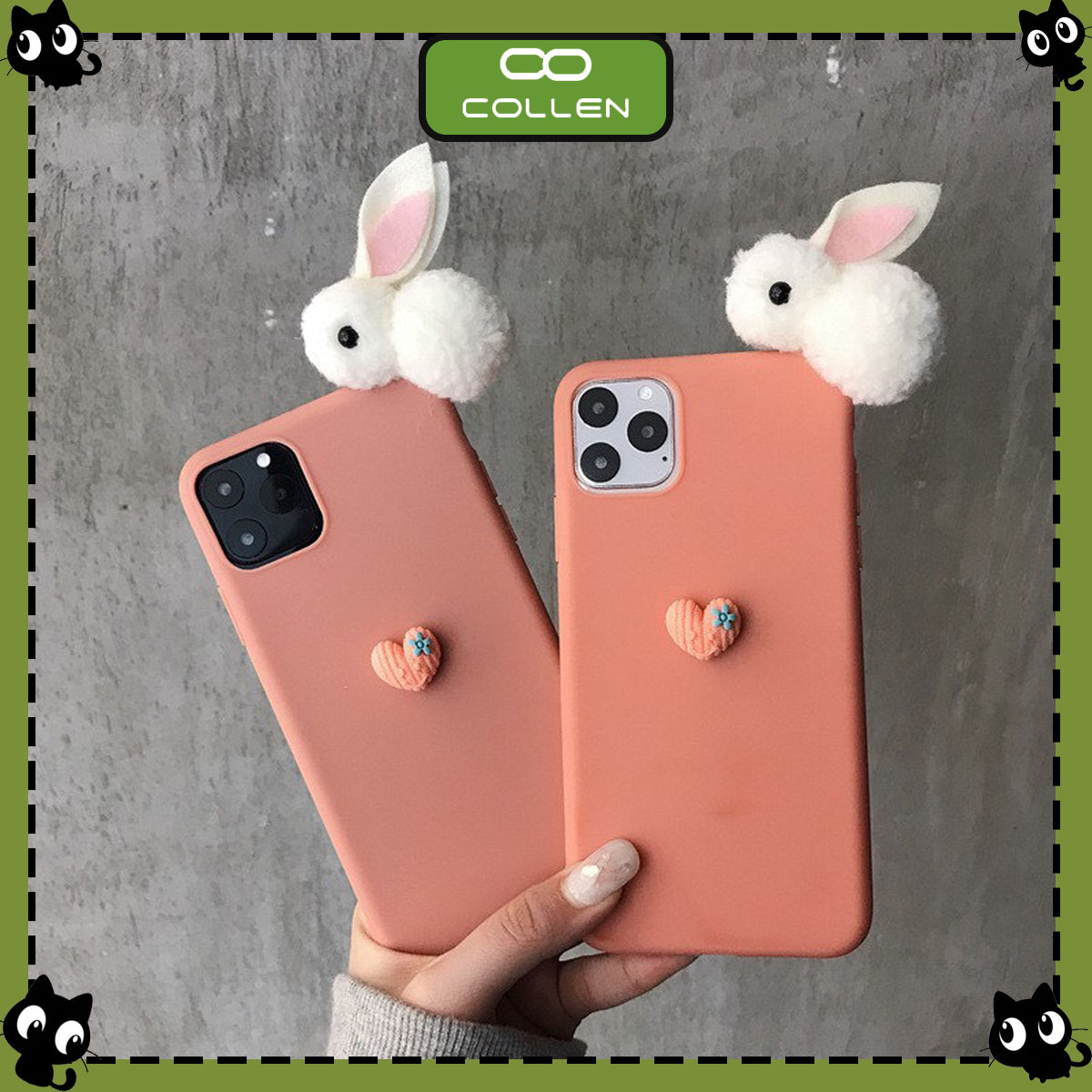 Ốp thỏ bông cute dành cho danh cho iphone 6/6s/6Plus/6sPlus/7/8/7Plus/8Plus/X/Xs/XsMax/11/11ProMax