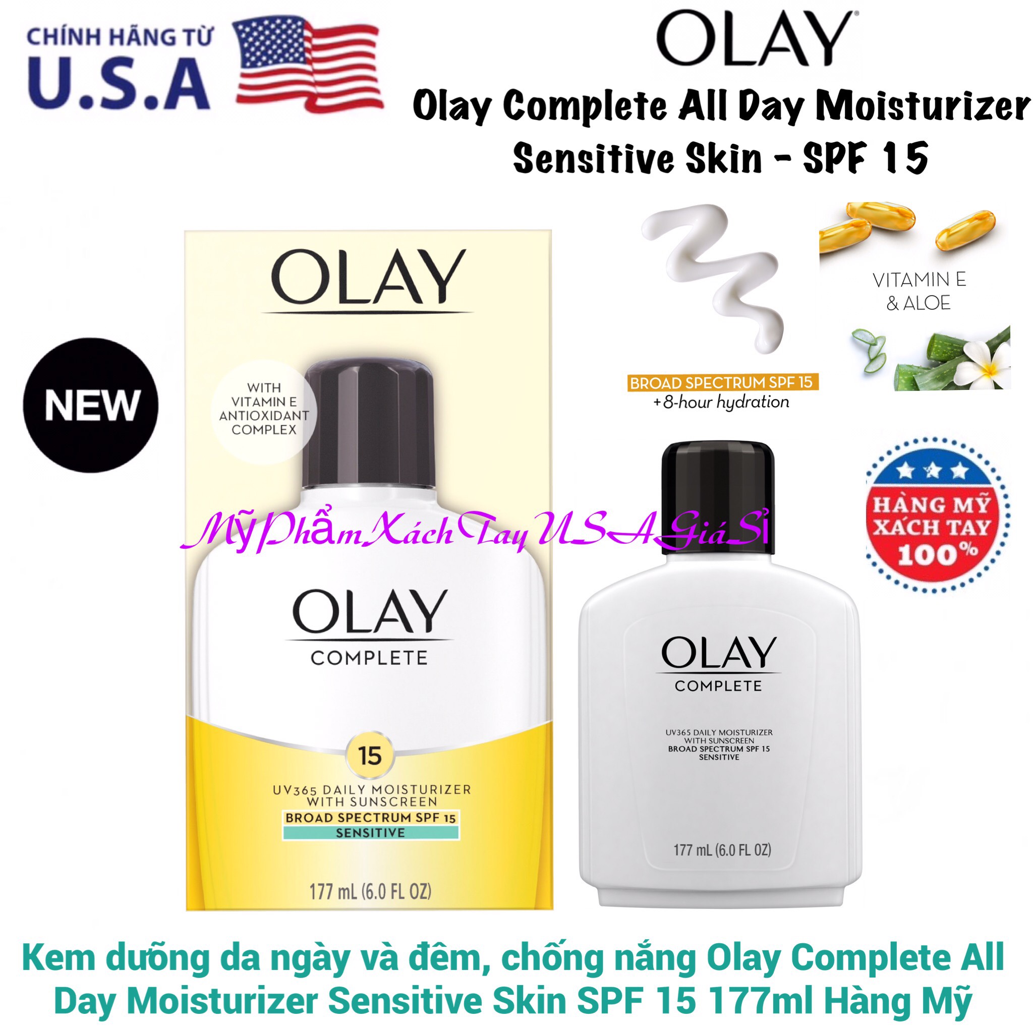 Kem dưỡng da chống nắng Olay Complete Sensitive SPF15 177ml Hàng Mỹ