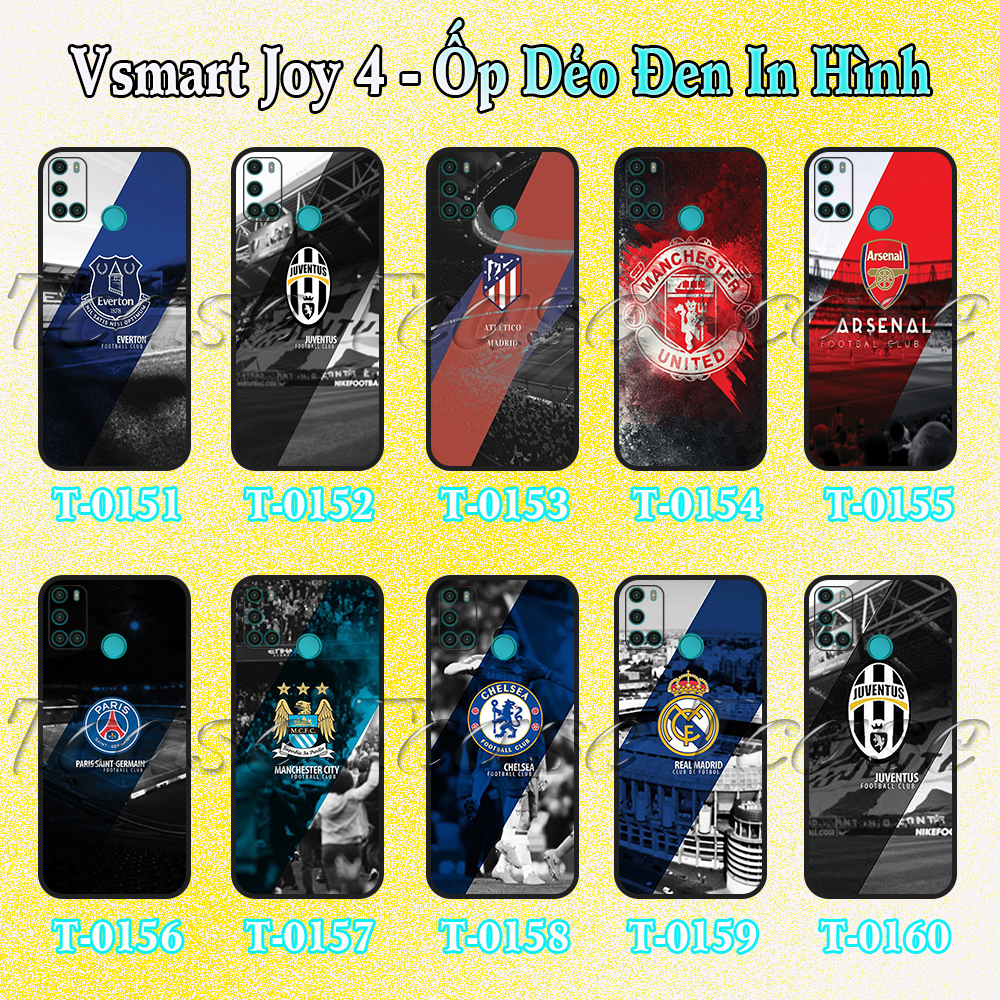 Ốp lưng Vsmart Joy 4 - Ốp dẻo đen in hình BST Câu lạc bộ bóng đá
