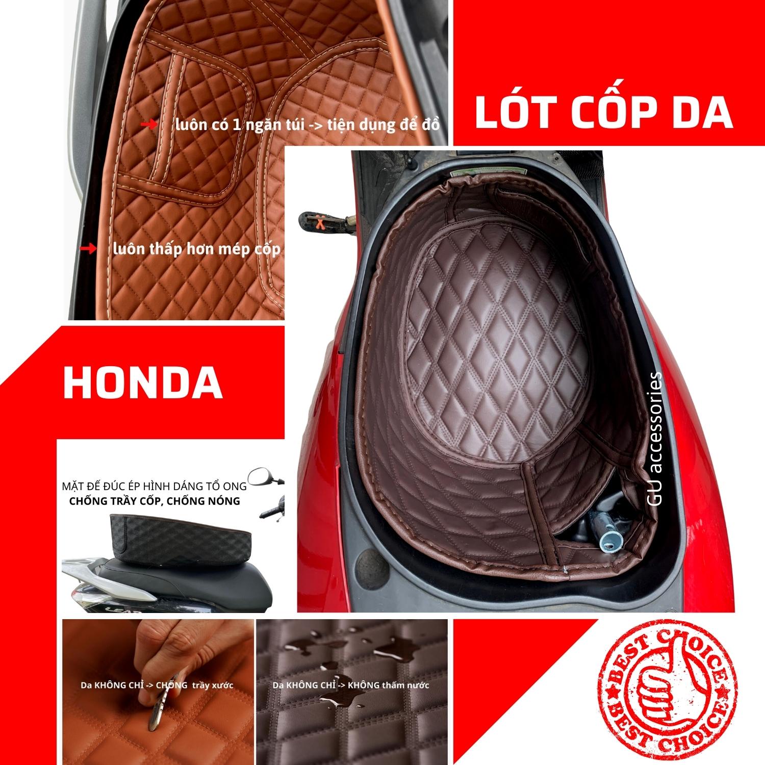 Lót cốp xe máy HONDA Vision chất liệu da cao cấp cách nhiệt thiết kế có túi tiện dụng phong cách hiện đại sang trọng GU