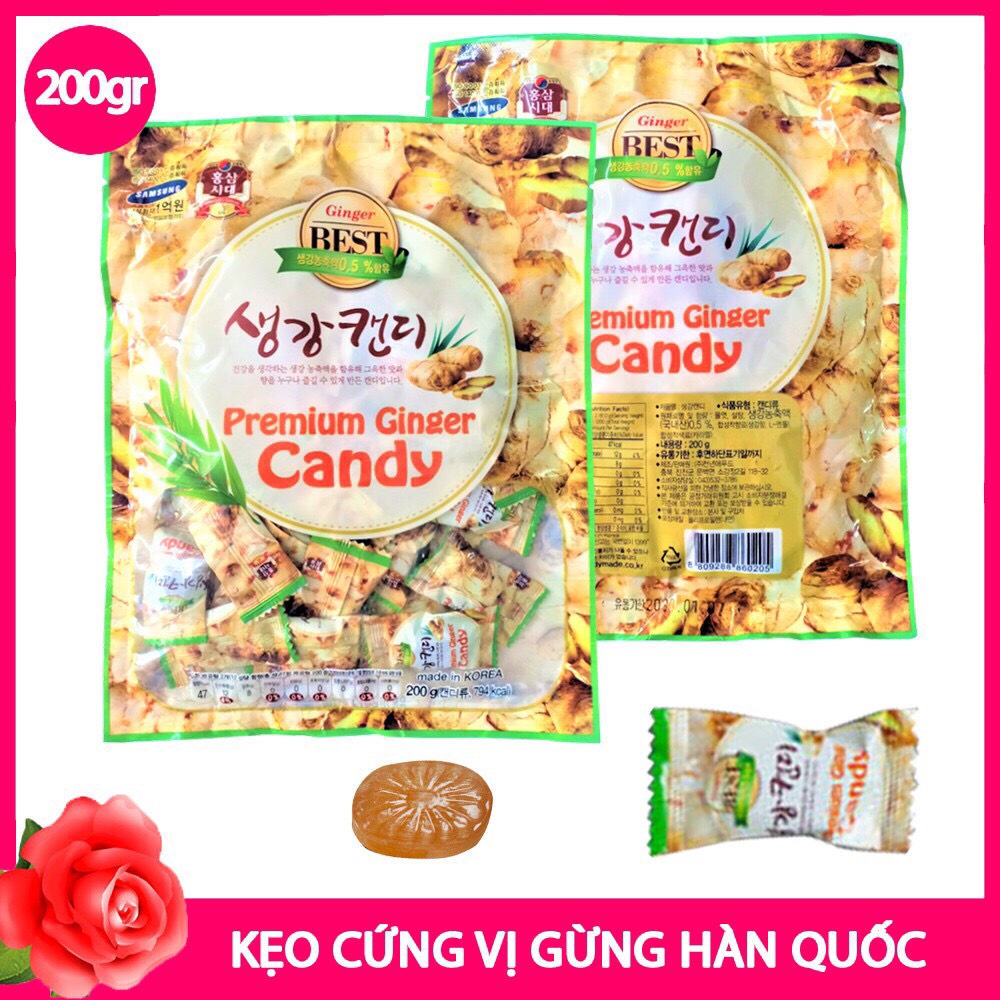 [HCM]Kẹo gừng cứng Hàn Quốc 200g
