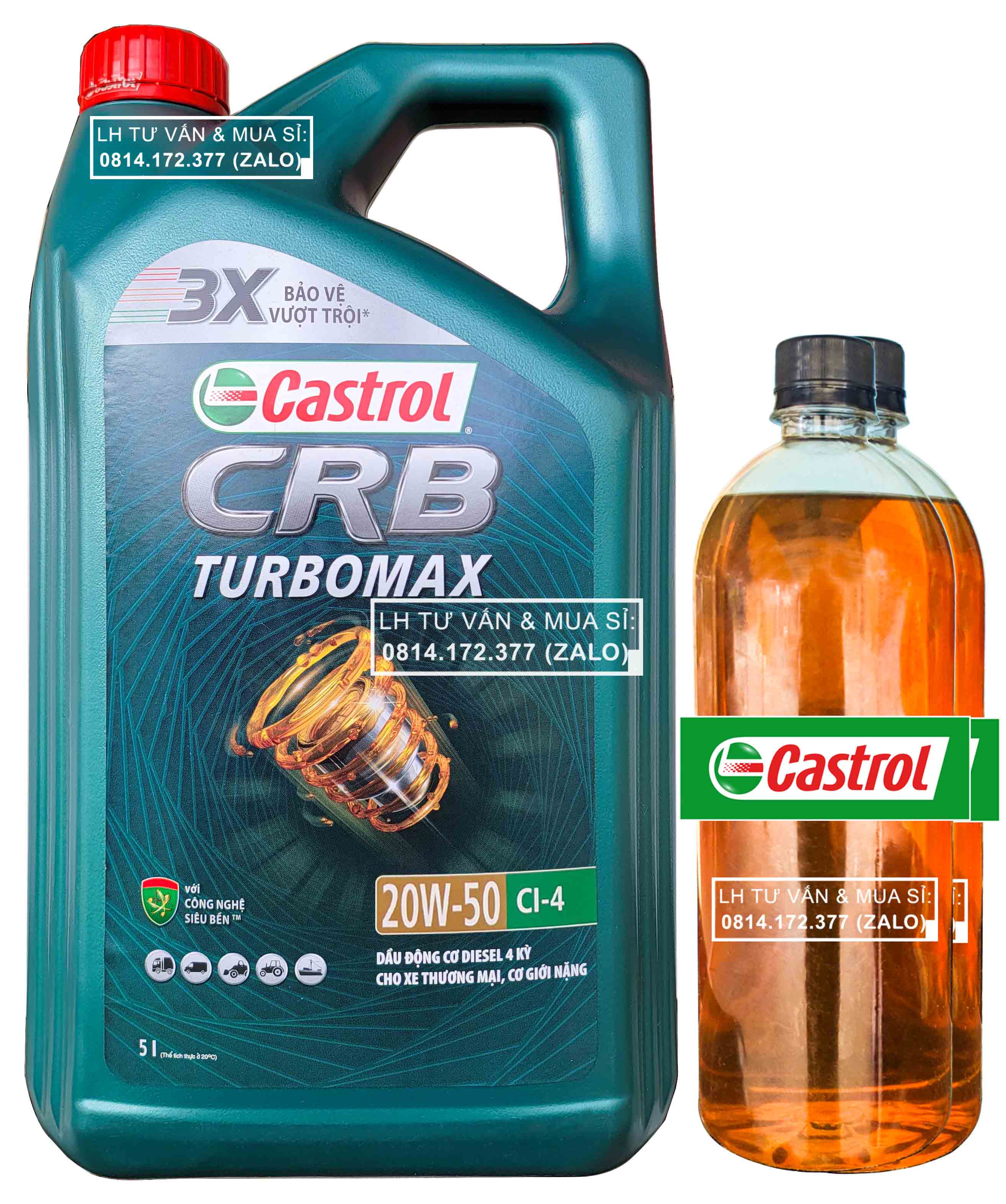Dầu nhớt xe ô tô castrol crb turbomax ci-4 15w40 7.000ml