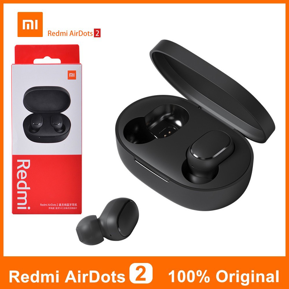 Tai Nghe Không Dây chính hãng Redmi Airdots 2 [TRỄ ÂM CỰC THẤP] - Bluetooth 5.0 - Chống Ồn - Mic Bảo Hành 12 Tháng