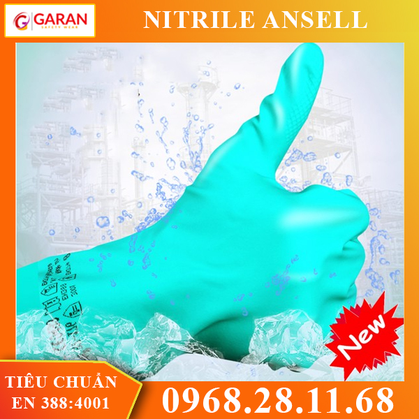Găng tay chống hóa chất nitrile ansell 37-176