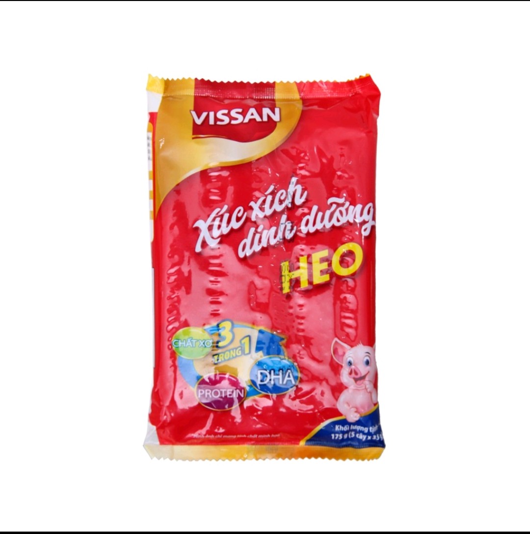 HCM Xúc Xích Heo Dinh Dưỡng Vissan gói 175g 5 cây x 35g .