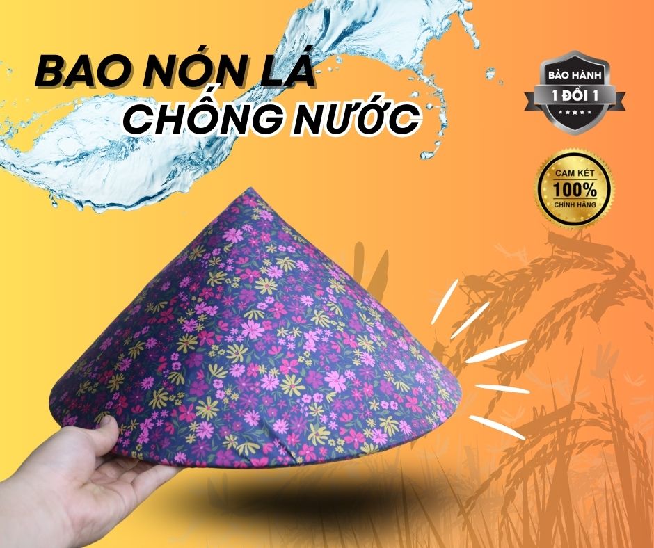 Bao bọc nón lá, miếng bảo vệ nón lá, có hoạ tiết, giúp tăng khả năng bền bỉ, tăng thẩm mĩ hơn và chống thấm nước hiệu quả - 1