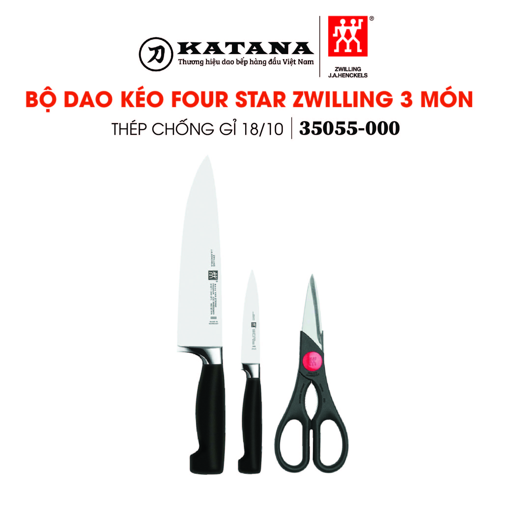 Zwilling - bộ dao four star - 3 món