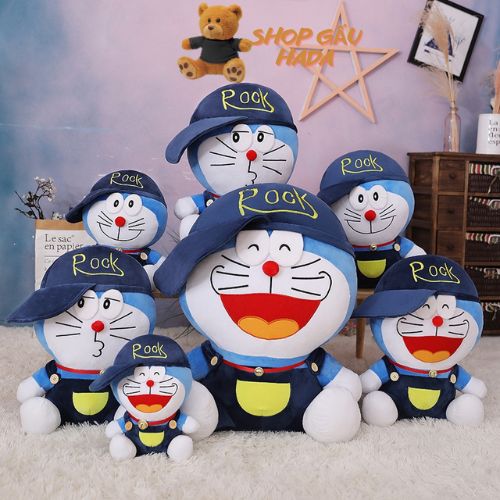 Gối ôm - gấu bông doremon đội mũ chất liệu vải nhung hàn quốc đáng yêu nghộ nghĩnh hàng cao cấp