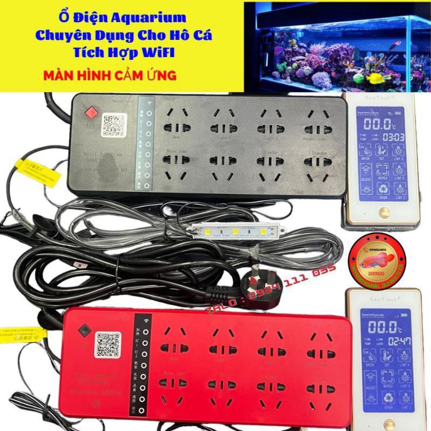 "hoàn tiền đến 10%" ổ điện aquarium chuyên dụng cho hồ cá - tích hợp wifi - màn hình cảm ứng
