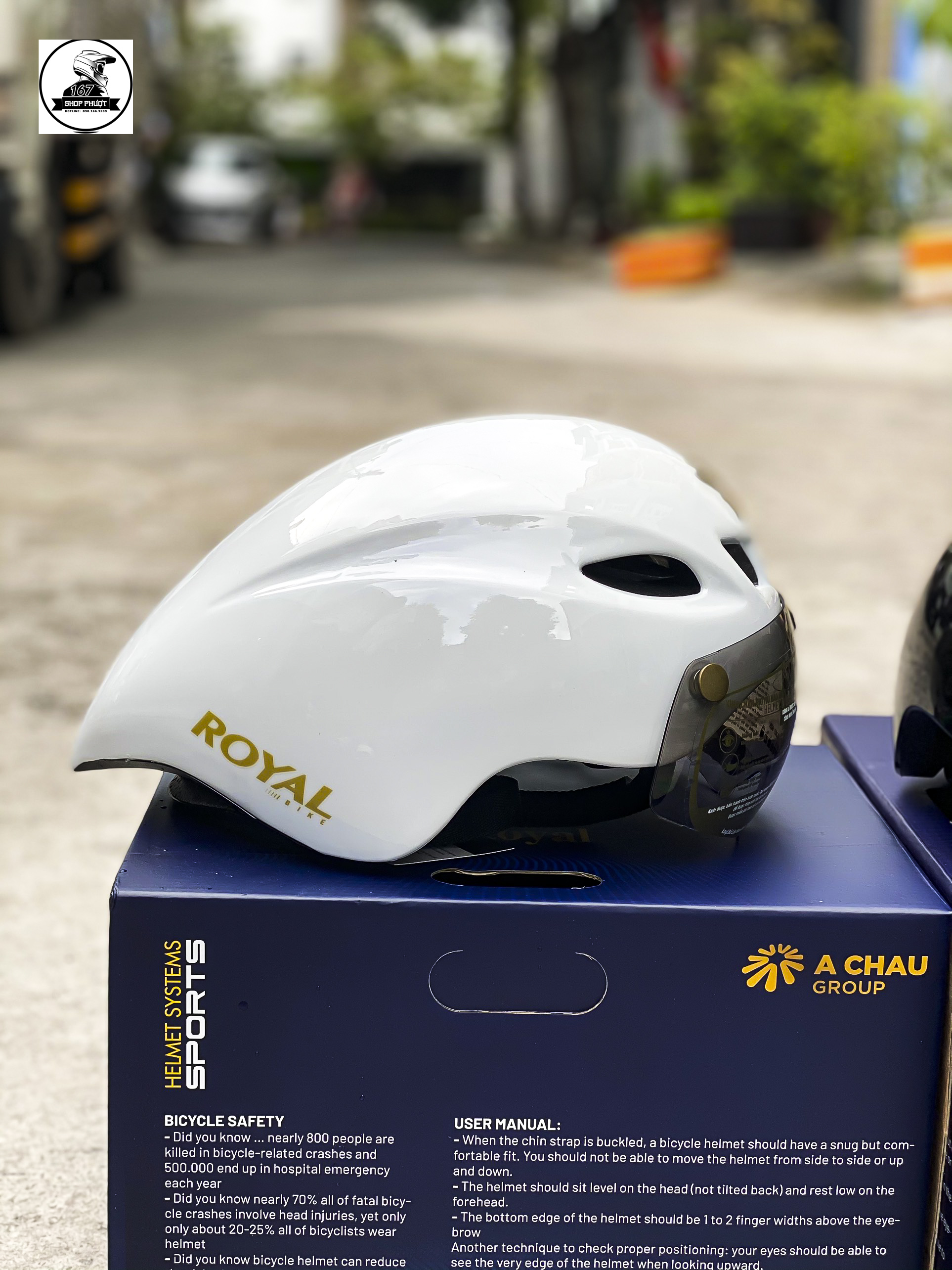Nón thể thao royal md16 màu trắng bóng giống nón poc 01 chính hãng