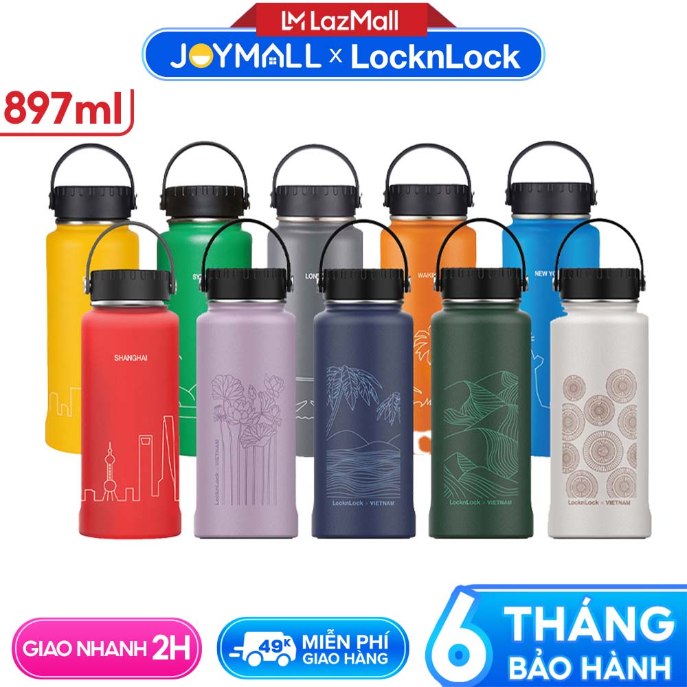 Bình giữ nhiệt 897ml Lock&Lock LHC4160 Riga Tumbler - Hàng chính hãng, chất liệu thép không gỉ, nắp 