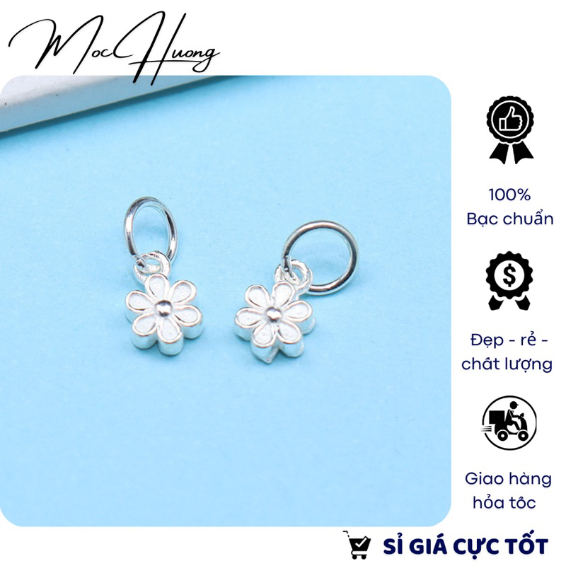 Charm bạc treo hình bông hoa - MH848