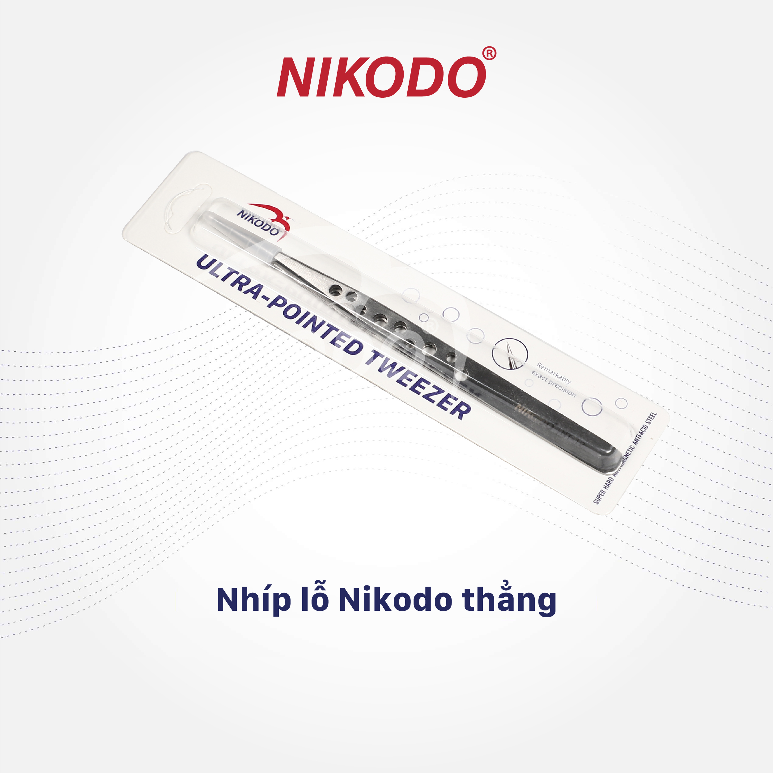 Nhíp lỗ nhặt lông yến chuyên dụng, đầu nhọn thẳng Nikodo NT12 - Phụ kiện yến sào