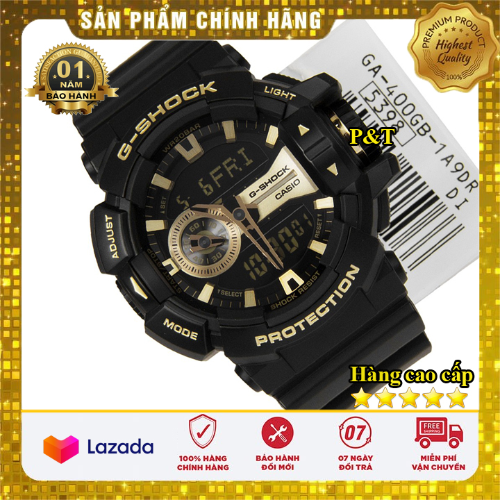 Đồng hồ Casio G-Shock Nam GA-400 Đen Đồng - Trang bị lớp chống từ đặt chuẩn ISO764 - Bảo hành 12 tháng Đồng hồ P&T [ FreeShip- Hàng cao cấp- Full box ]