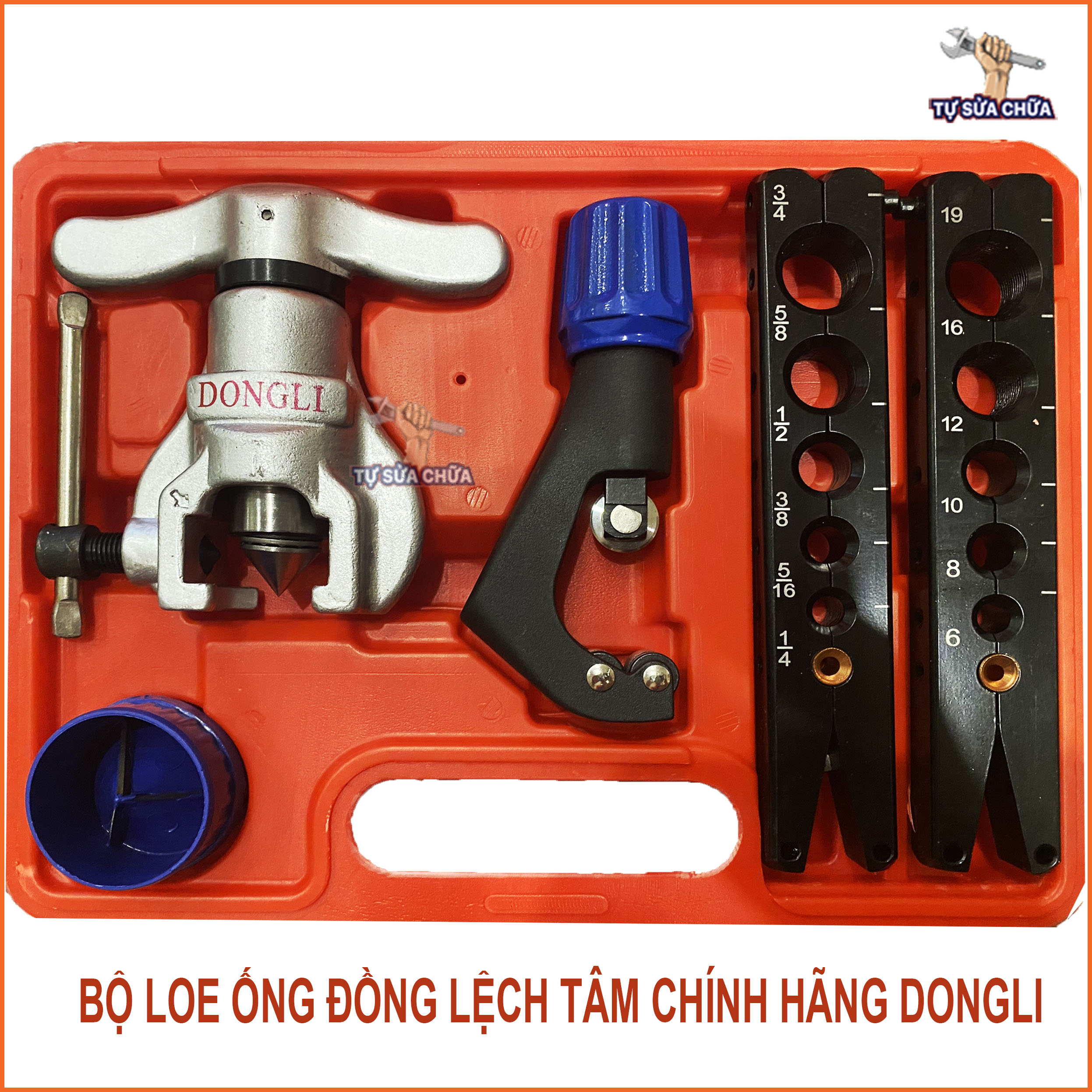 Bộ loe ống đồng lệch tâm cao cấp chính hãng DONGLI bộ lã ống đồng lệch tâm