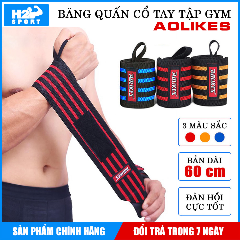 Quấn cổ tay tập GYM, Đai Bảo Vệ Cổ Tay, Băng cổ tay chính hãng Aolikes loại cao cấp