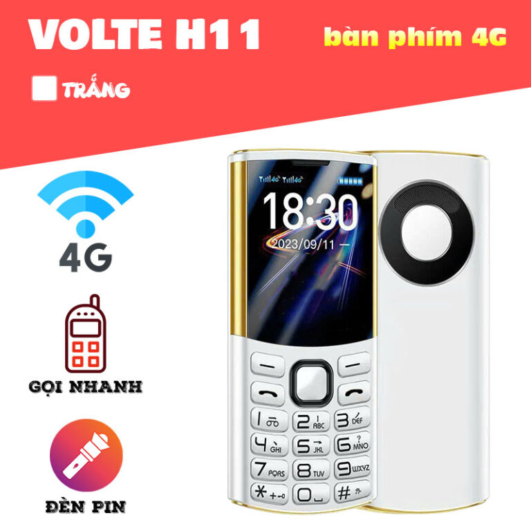 Điện Thoại người già Volte H11 Sóng 4G 2sim Pin khủng 4800mAh, Loa to, phím lớn - bảo hành 3 tháng