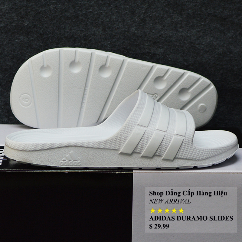 Dép Thể Thao Adidas Nam Nữ Duramo màu trắng sọc trắng