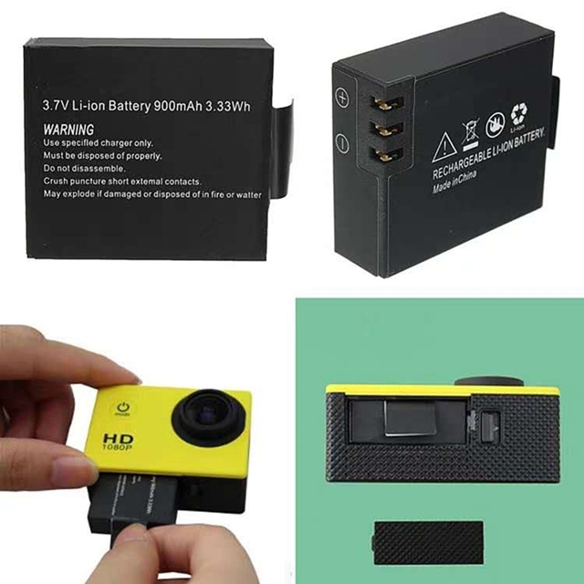 [HCM]Pin camera hành trình Eken H9r SJCAM 4000 Amkov Camera 4k dung lượng 900mAh