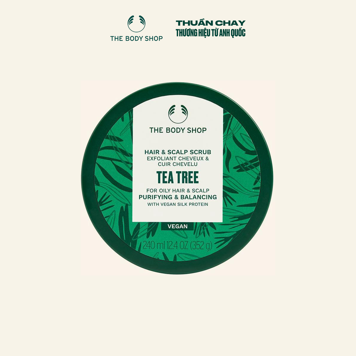 [HSD 4/2025] Tẩy Tế Bào Chết Da Đầu Hair & Scalp Scrub Tea Tree 240ml The Body Shop