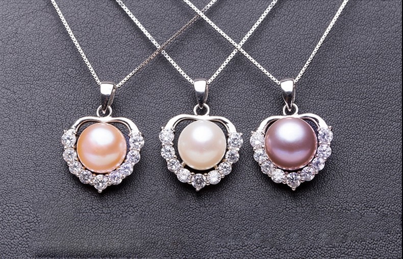 Mặt dây ngọc trai hình trái tim đẹp lộng lẫy