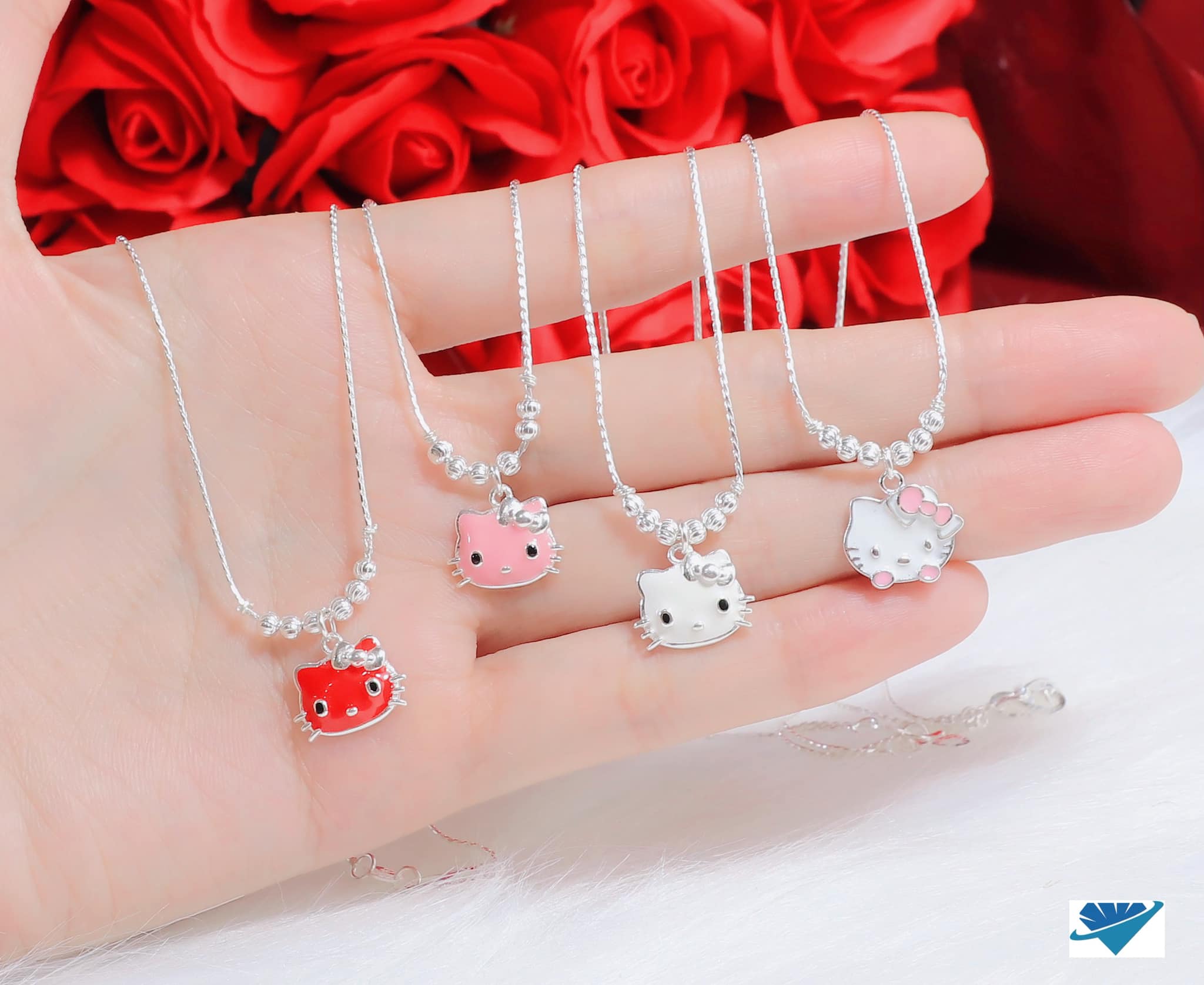Dây chuyền trẻ em mặt kitty chất liệu bạc MS145b