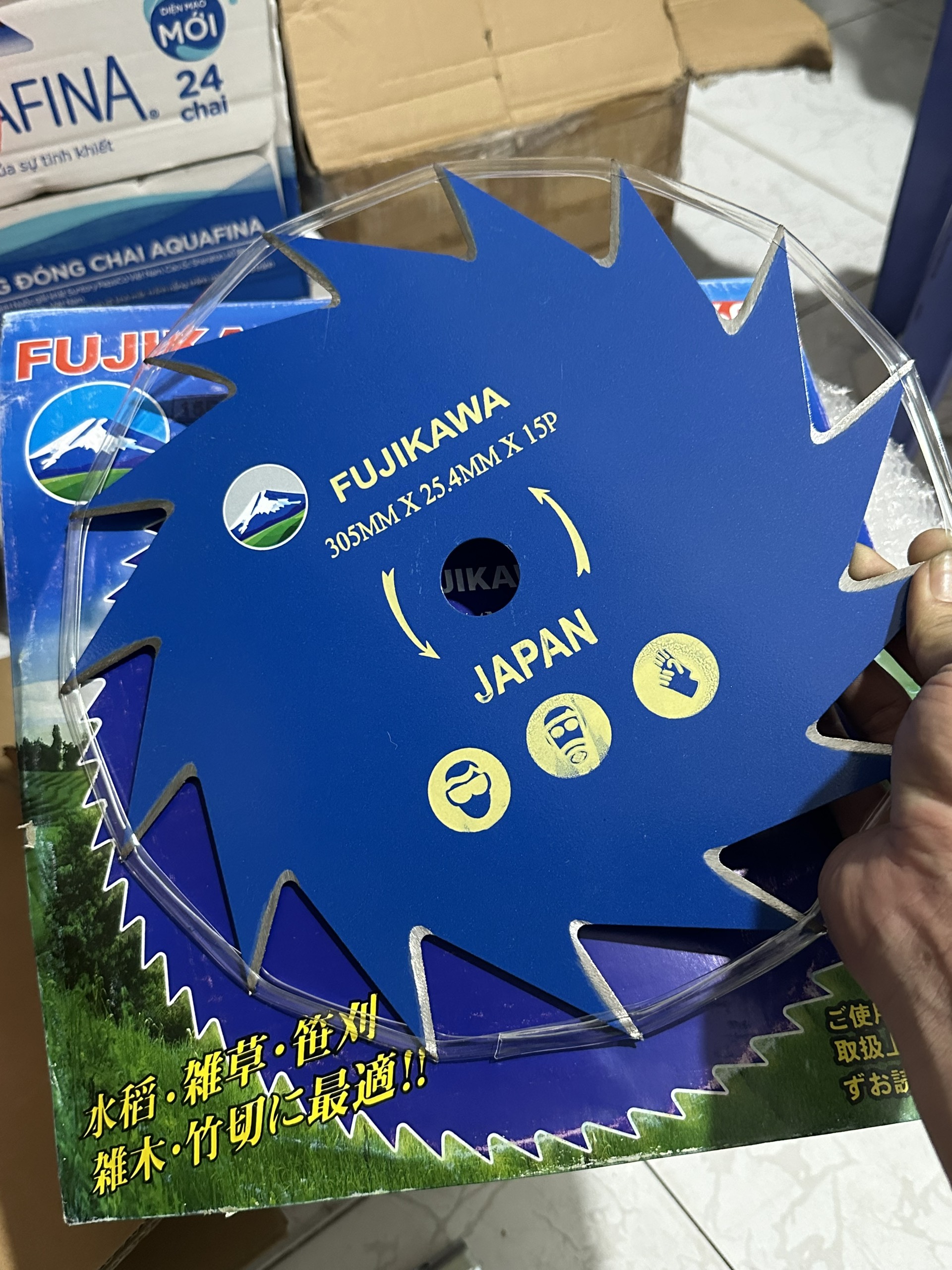 Dao cắt lúa, lưỡi cắt cỏ tròn. 305mm - 25.4mm - 15 răng. dao đã mài