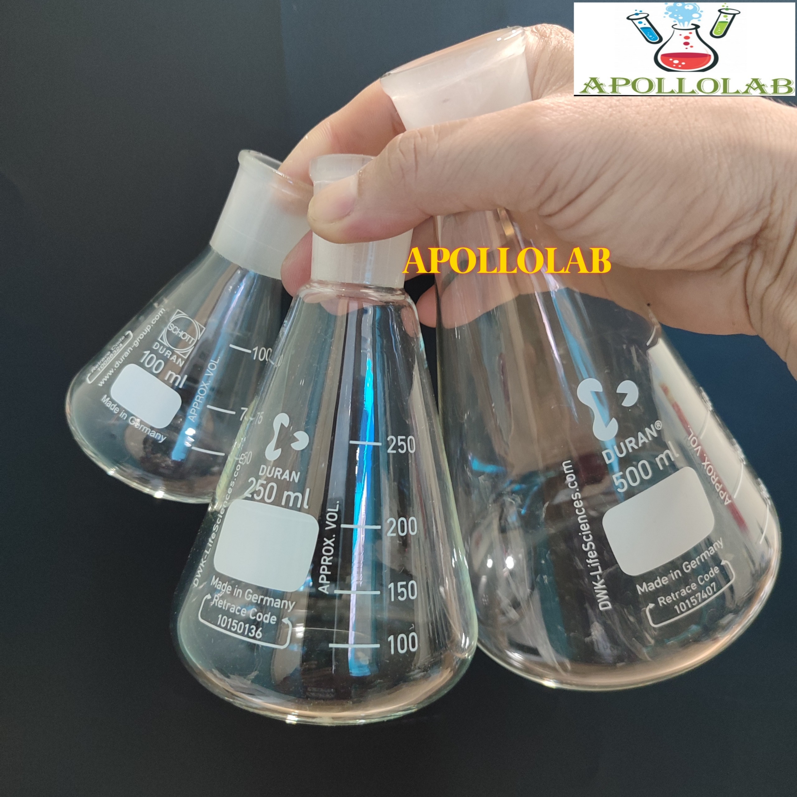 Bình tam giác cổ nhám 29/32
