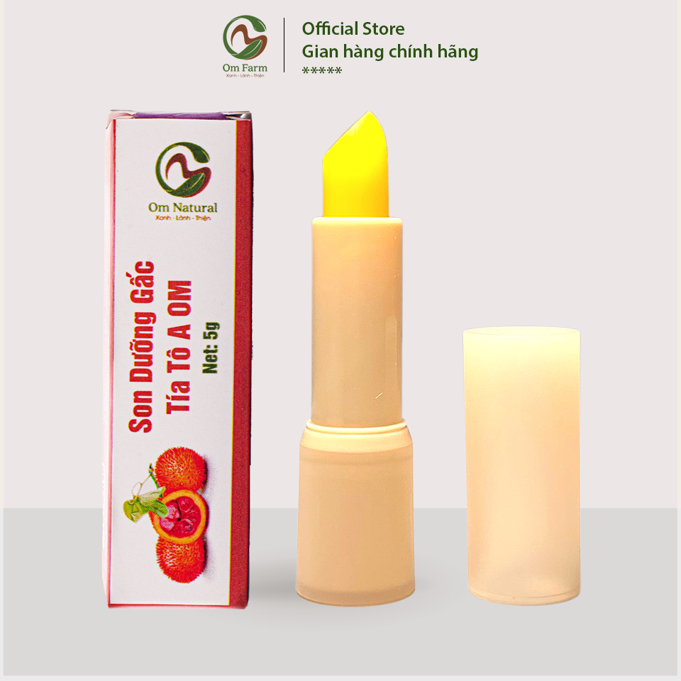 Son dưỡng môi gấc tía tô a om - omfarm