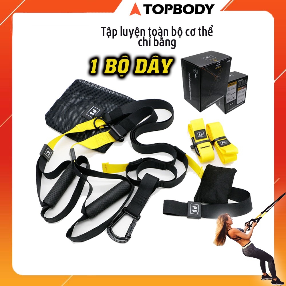 Dây kháng lực tập gym trx p3 dây treo kháng lực đa năng tập gym chính hãng topbody-dtreo01