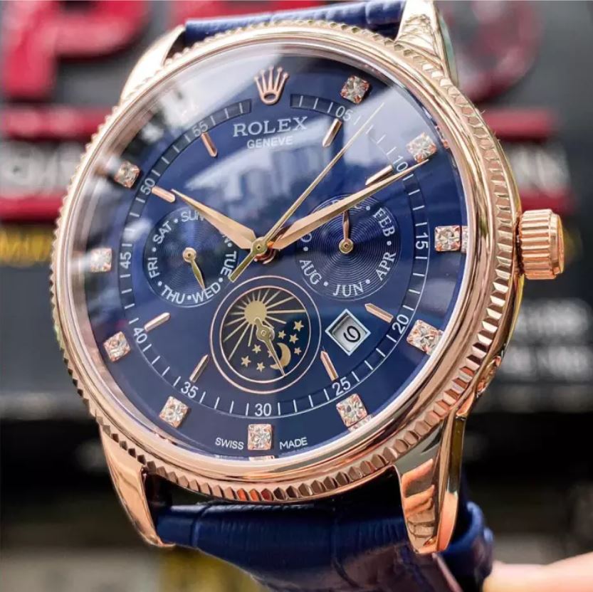 Đồng hồ nam r sun&moon white automatic size 40mm + thẻ bảo hành