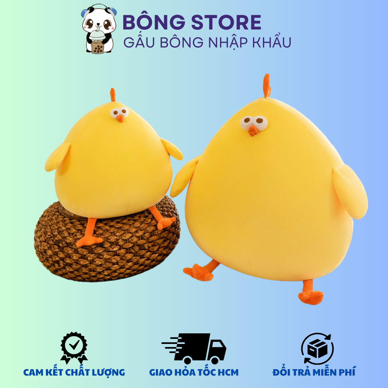 Gấu bông Gà con ú nu cực dễ thương - Gấu bông Gà vàng - Gà ú nu vàng - Thú nhồi bông nhập khẩu - Gấu bông giá rẻ