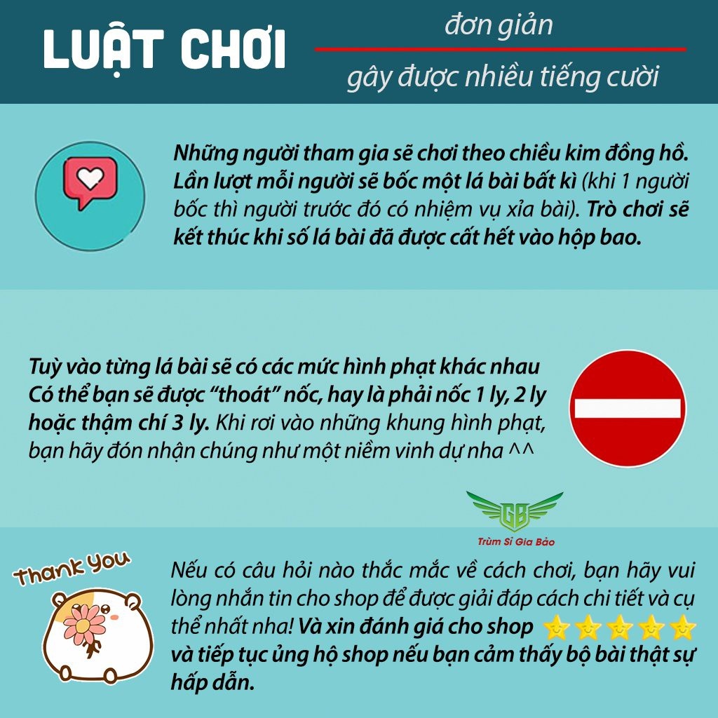 ✻❆ Bộ bài thử thách 60 lá board game bản đặc biệt bài drinking game dành cho team chuếnh choáng thích nốc out