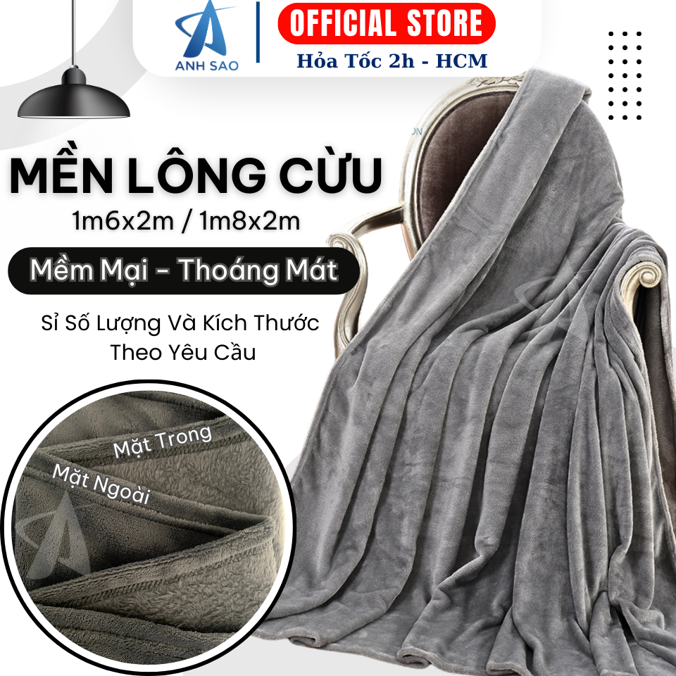 Chăn Mền Lông Cừu Ánh Sao Mềm Mại Thoáng Mát Dùng Mùa Hè Văn Phòng Đi Du Lịch Xe Khách 1m6x2m/1m8x2m