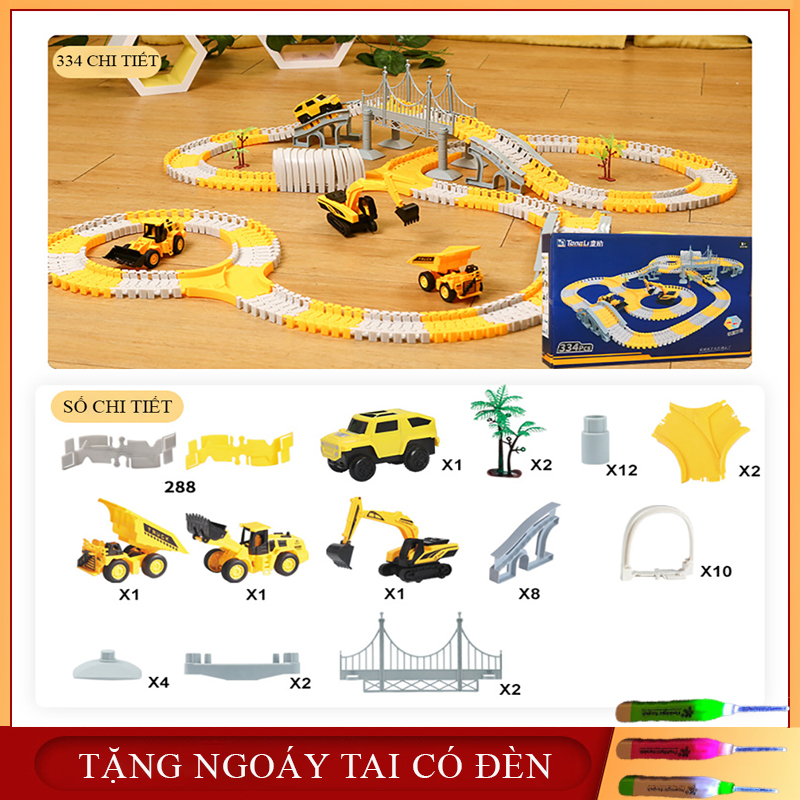 Đồ chơi trẻ em- Đồ chơi lắp ghép đường ray ô tô, tàu hỏa cho bé giúp phát triển trí tuệ trẻ.