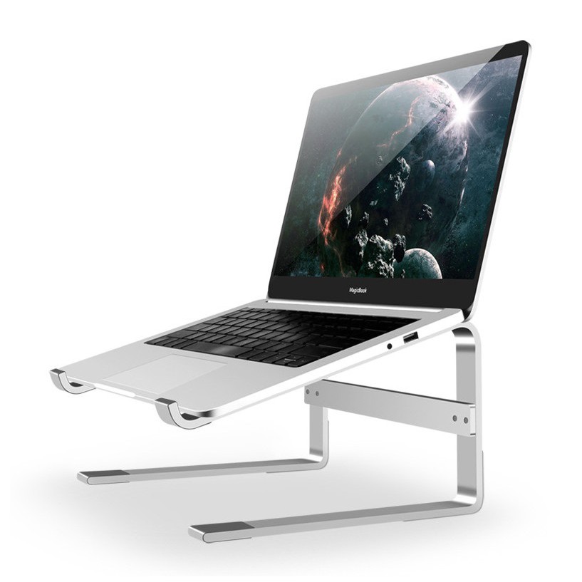 Đế Tản Nhiệt Laptop Nhôm 14 inch, 15.6 inch, 17 inch Kiêm Giá Đỡ Macbook Để Bàn Cao Cấp L210