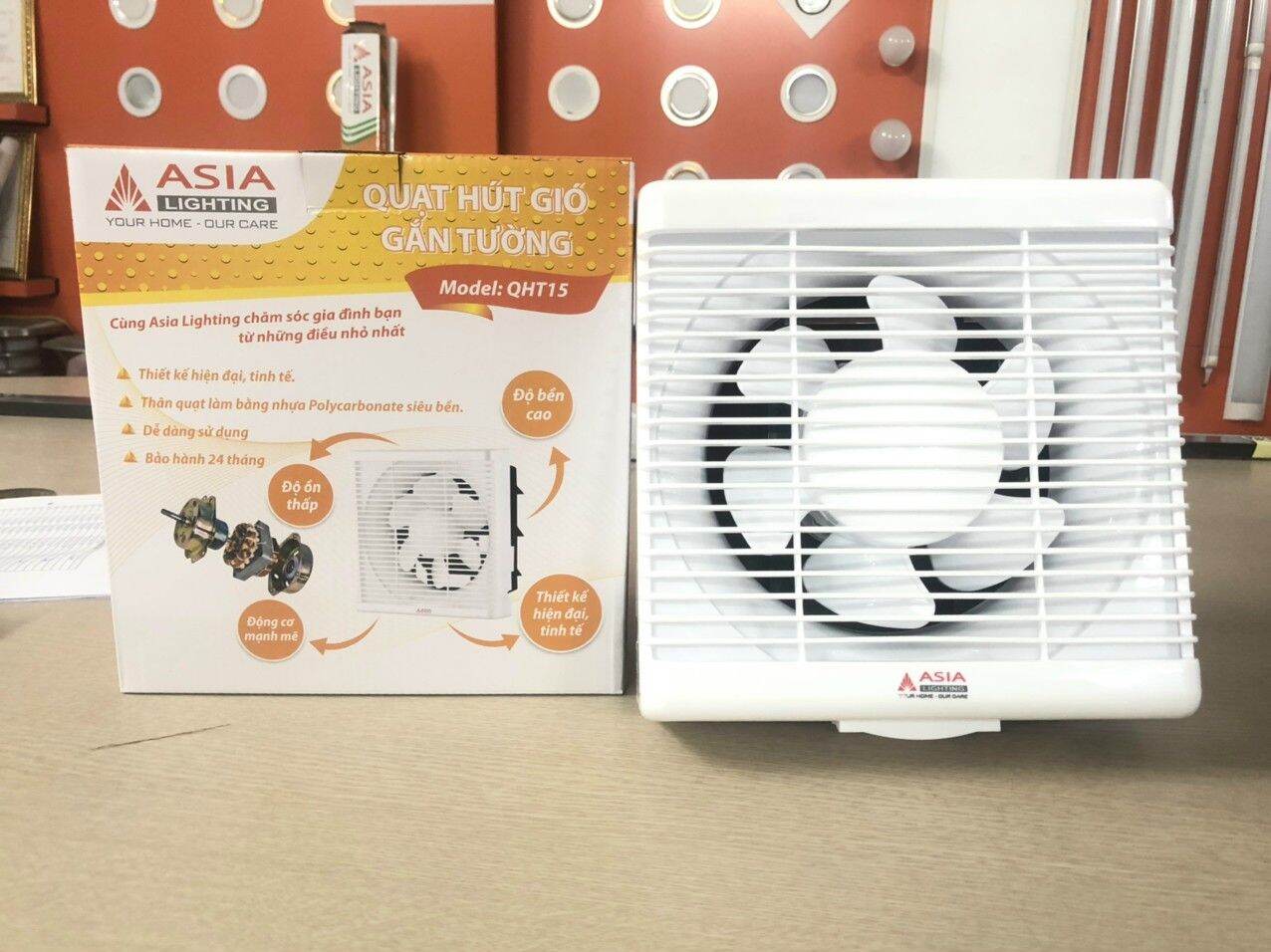 Quạt thông gió gắn tường asia qht15 lỗ 190x190