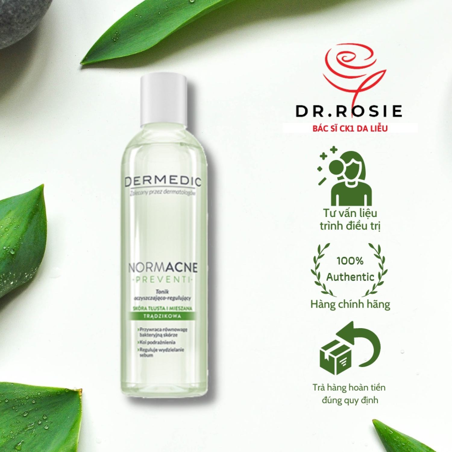 [NHẬP KHẨU- CÔNG TY] Toner Dermedic Normacne 200ml cho da dầu mụn BÁC SĨ HOA