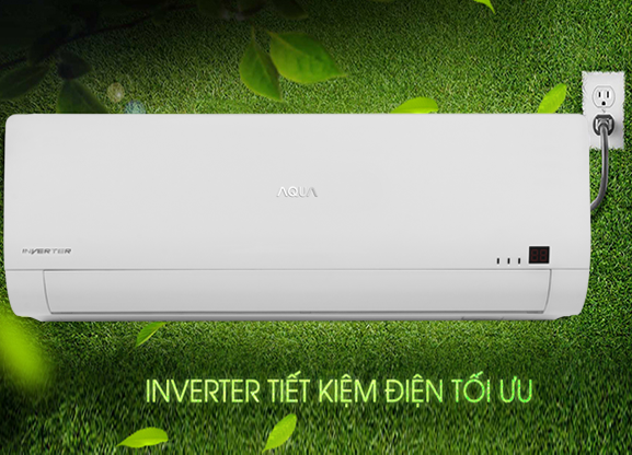 Máy lạnh, điều hòa aqua 18000 inverter 1.5 hp aqa-k/crv18wgsb, làm lạnh nhanh, tiết kiệm điện, công suất tiêu thụ trung bình: 1080 w
