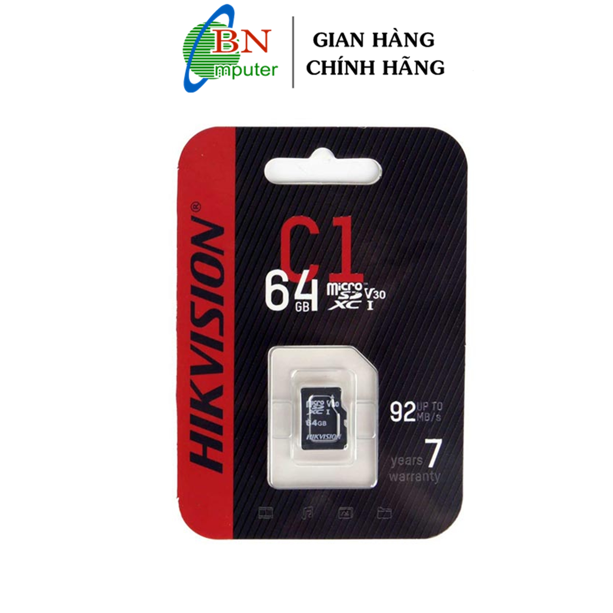 Thẻ nhớ 64G 32G Hikvision MicroSD HS-TF-C1 HF-TF-D1, up to 92mb s