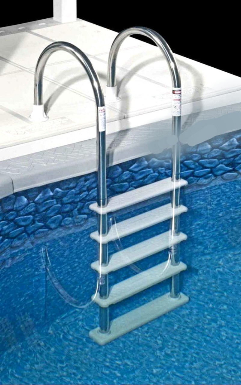 Thang inox 304 dùng hồ bơi mẫu kiểu tay cong chữ u ngược