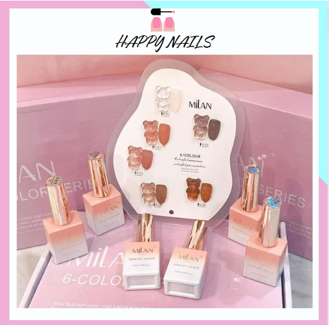 Set sơn thạch milan 6 màu giá tốt, sơn gel thạch milan chính hãng tone màu nhẹ nhàng mà sang trọng - sơn gel thạch móng tay nail , sơn thạch nail , sét 6 màu tặng bảng màu cực xinh
