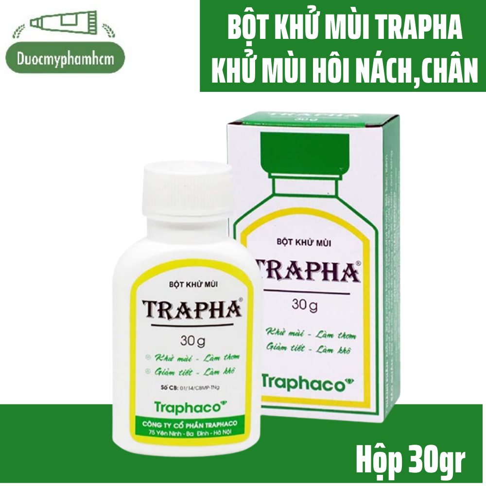 Bôtj khử mùi hôi chân, hôi giày, hôi nách Trapha, chính hãng Traphaco 30gr