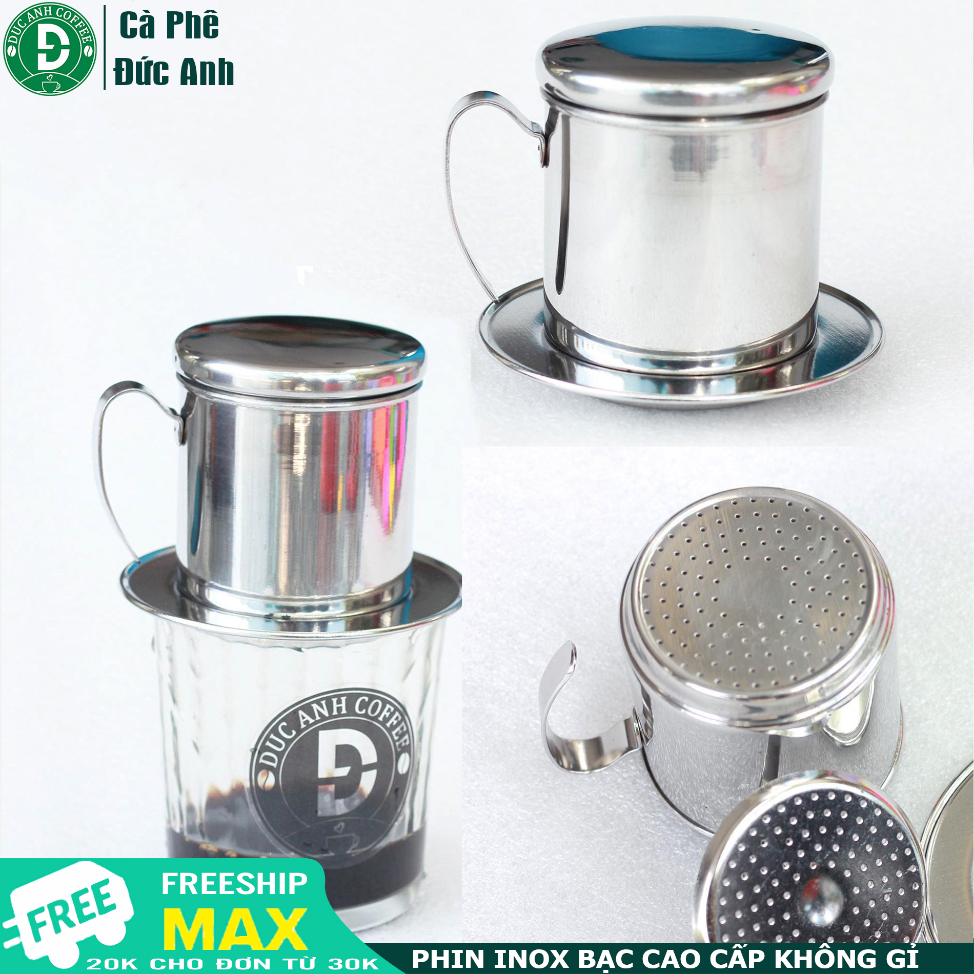 Phin inox sang chảnh mẫu 2019 - thép không gỉ - chuyển dùng pha cafe nguyên chất - sang trọng trong thưởng thức - sản phẩm của công ty TNHH cà phê Đức Anh