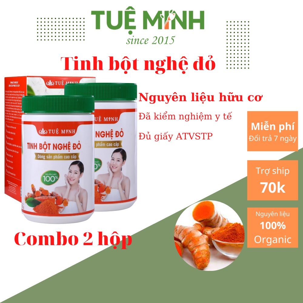 1kg Tinh bột nghệ đỏ nguyên chất Tuệ Minh cam kết chuẩn chính hãng 2 hộp 0.5kg