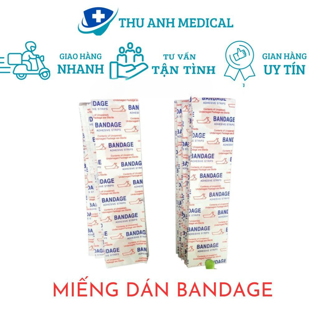 Combo 100 miếng dán cấy chỉ bandage - băng keo tròn dán mini đa dụng