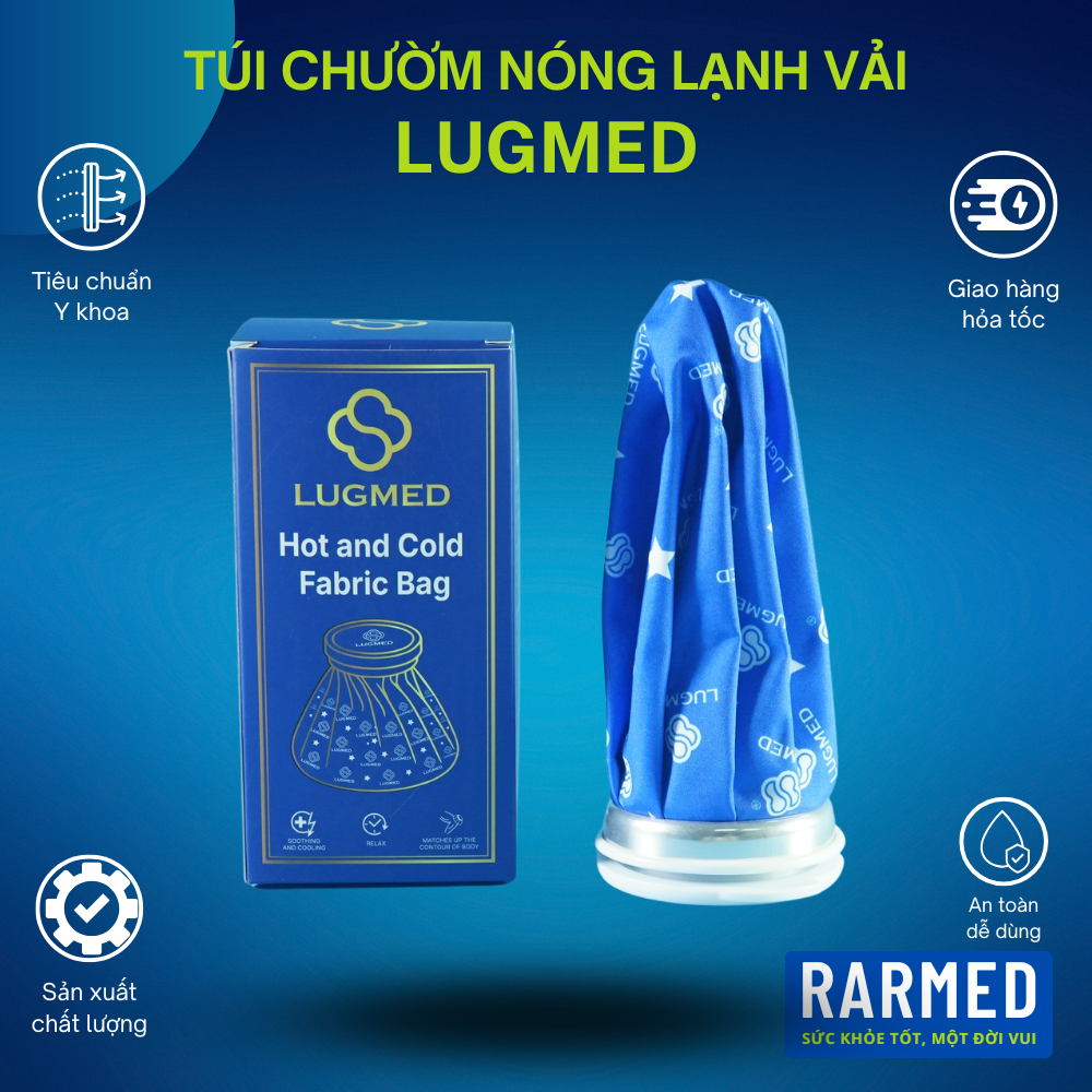 Túi chườm nóng lạnh vải LUGMED hoa văn, túi chườm bụng, chấn thương - Nhiều cỡ