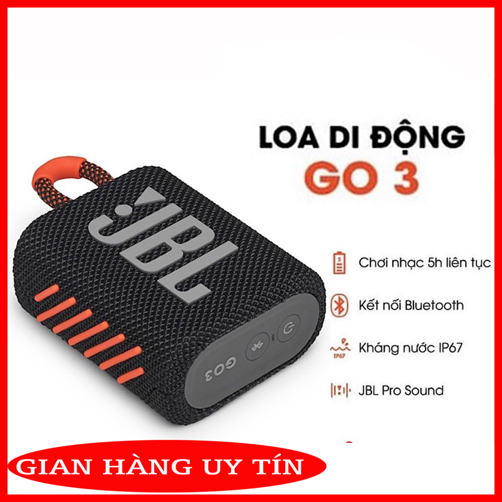 Loa bluetooth jbl go 3 hàng chính hãng, chống nước ip67- loa nghe nhạc công suất lớn 4,2w loa nghe nhạc bluetooth bass mạnh, hệ thống bluetooth 5.1. bh 1&1 uy tín