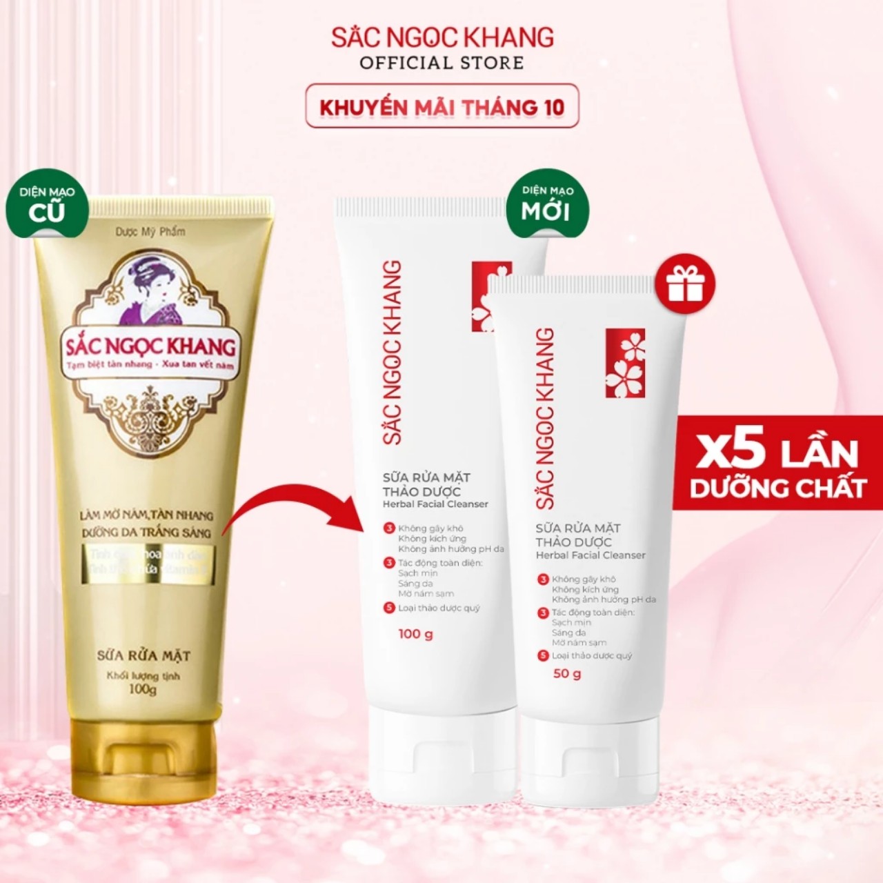 Sữa rửa mặt sắc ngọc khang 100gr